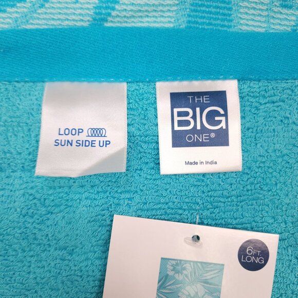 The Big One Sand Resistant Beach Towel 36" X 72" Hibiscus Design Cotton Green - Picture 6 of 7